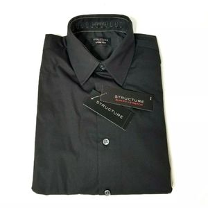 Mens Dress Shirt Black XS NEW